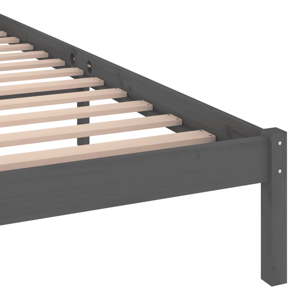 sengeramme 200x200 cm massivt fyrretræ grå