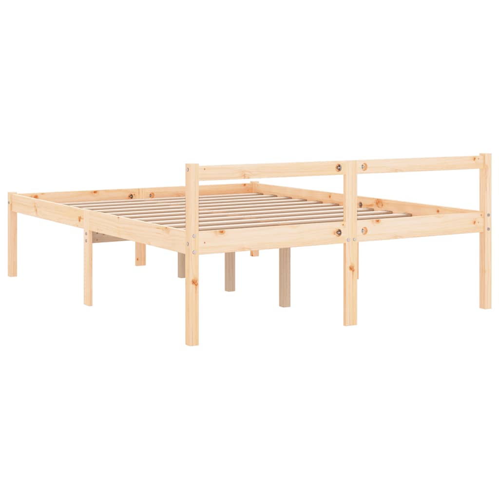 seniorseng 135x190 cm dobbeltseng massivt fyrretræ
