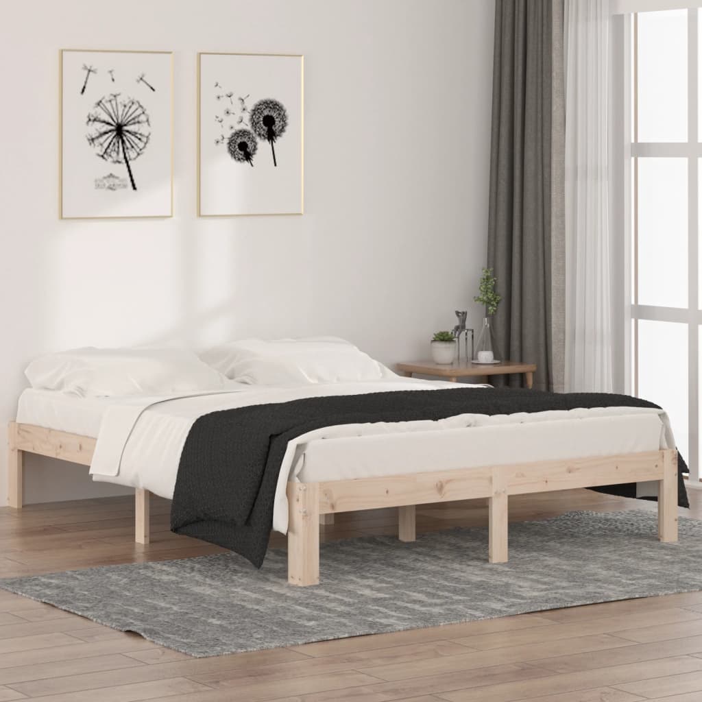sengeramme 140x190 cm massivt fyrretræ
