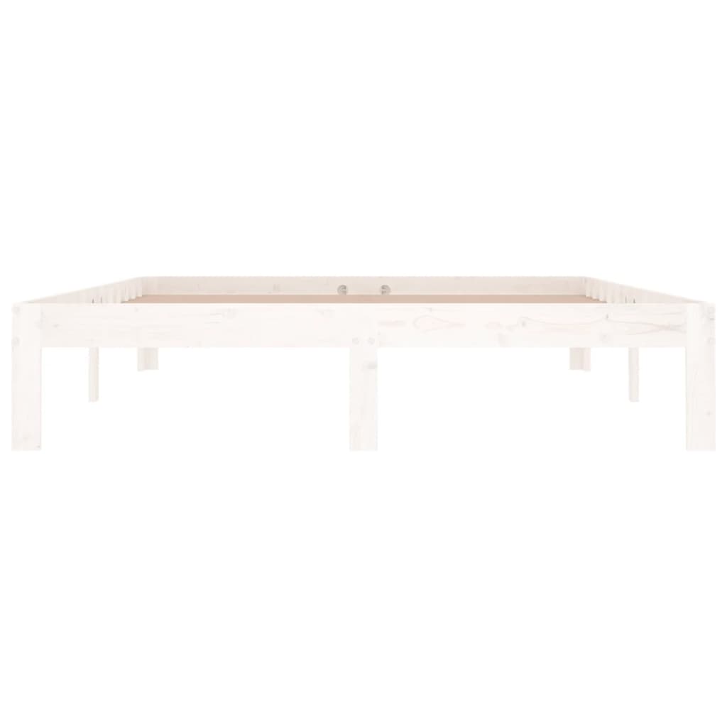 sengeramme 140x190 cm massivt fyrretræ hvid