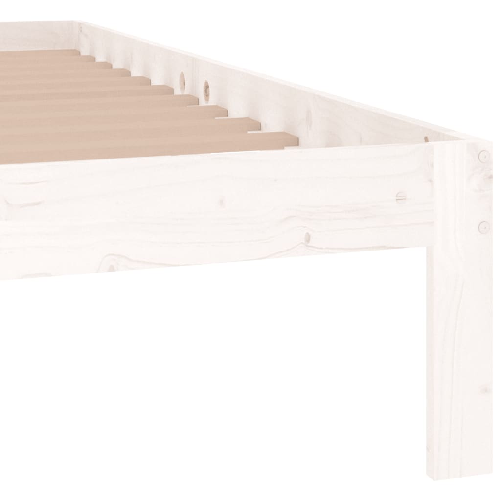 sengeramme 140x190 cm massivt fyrretræ hvid