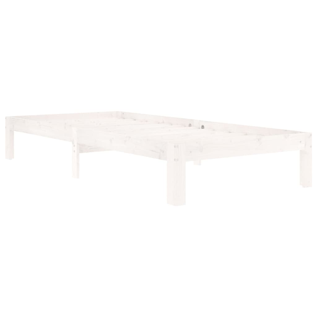 sengeramme 90x200 cm massivt fyrretræ hvid