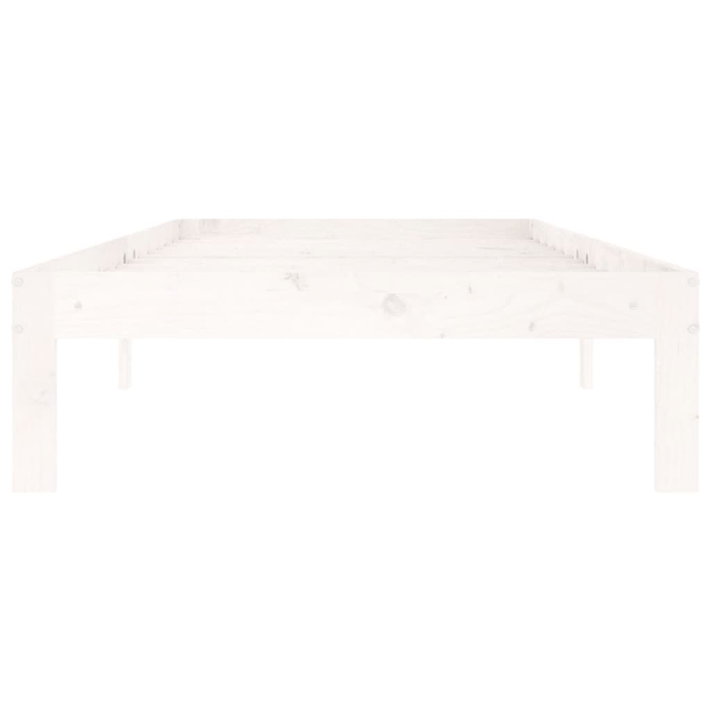 sengeramme 90x200 cm massivt fyrretræ hvid