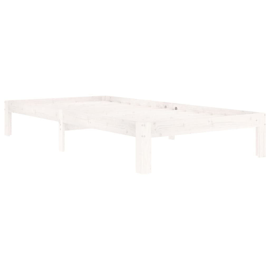 sengeramme 100x200 cm massivt fyrretræ hvid