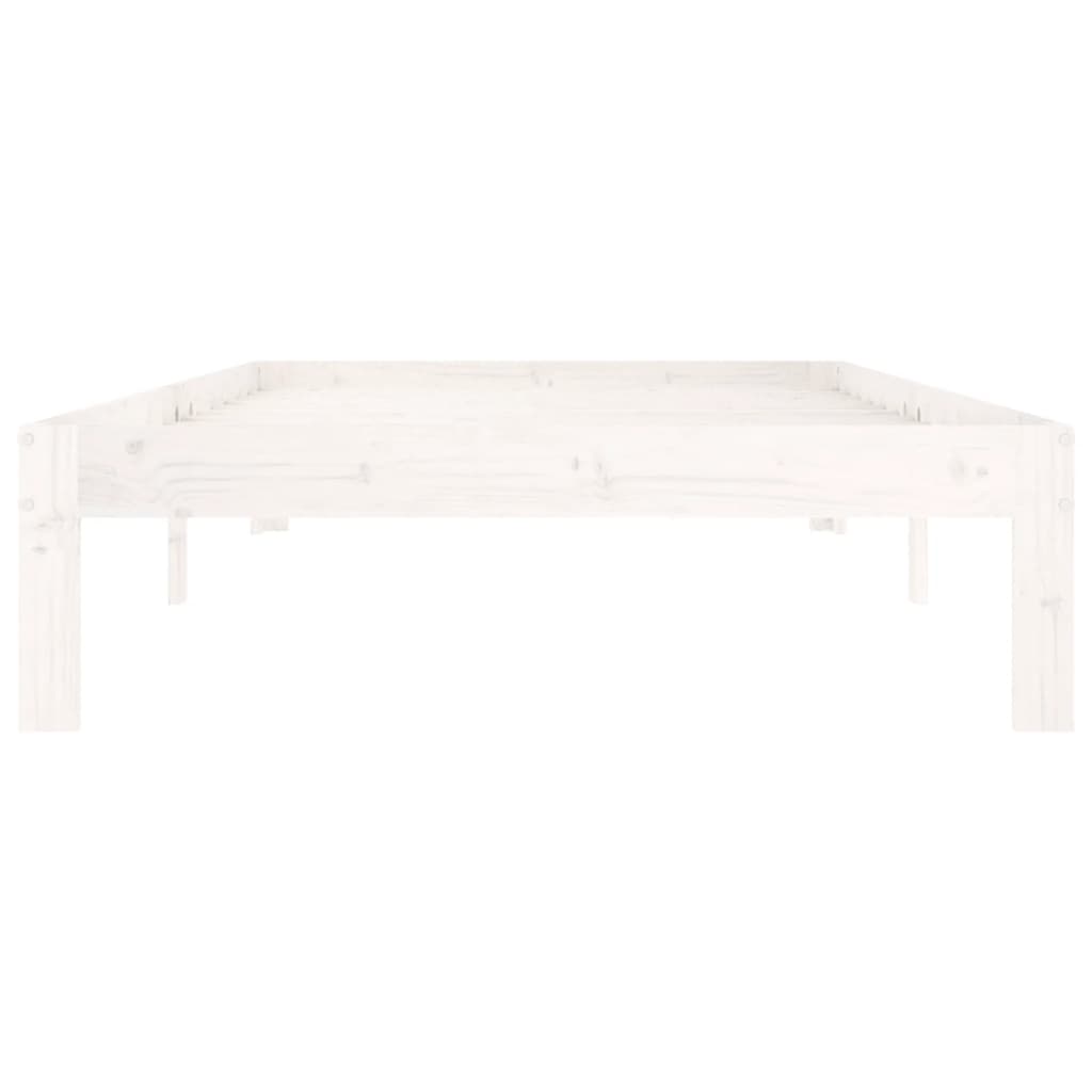 sengeramme 100x200 cm massivt fyrretræ hvid