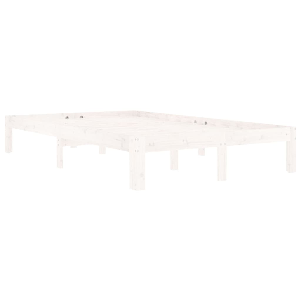 sengeramme 120x200 cm massivt fyrretræ hvid