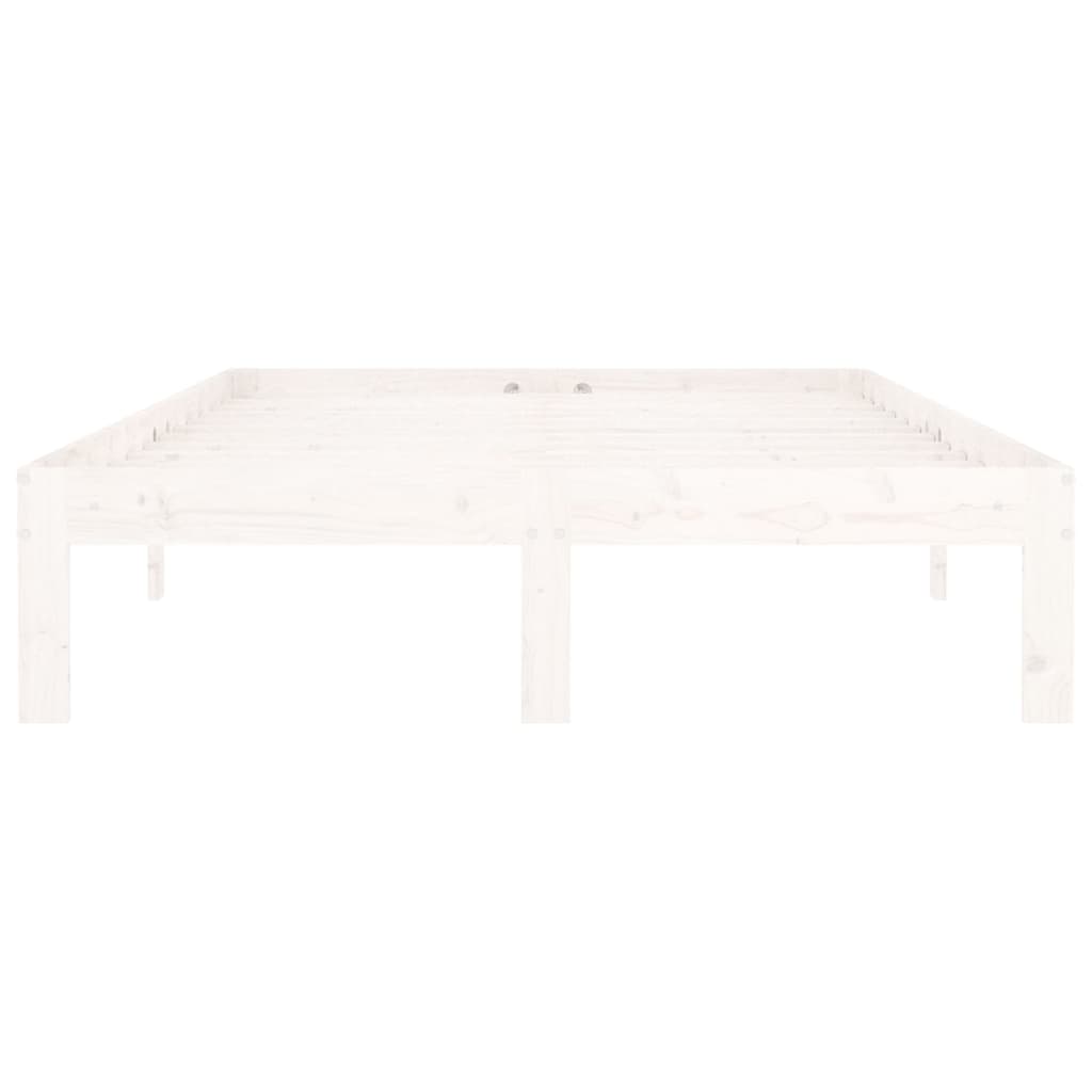 sengeramme 120x200 cm massivt fyrretræ hvid
