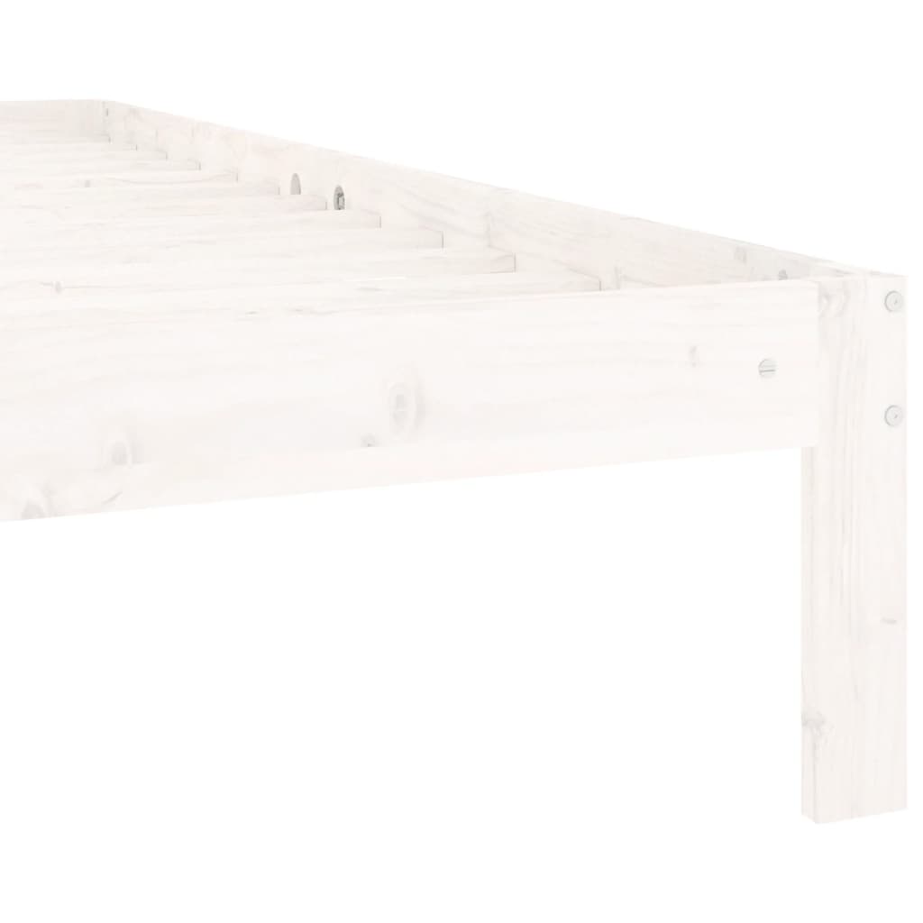 sengeramme 120x200 cm massivt fyrretræ hvid