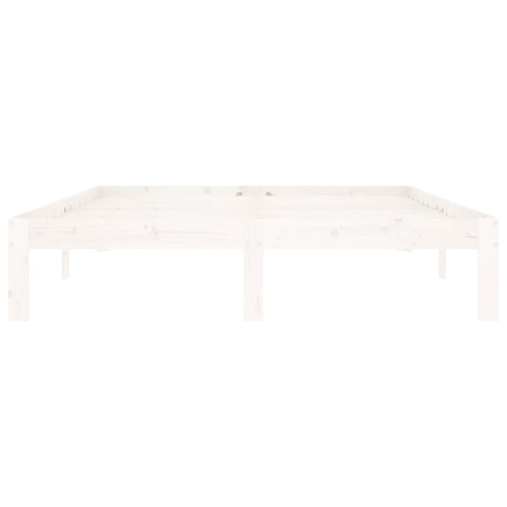 sengeramme 140x200 cm massivt fyrretræ hvid