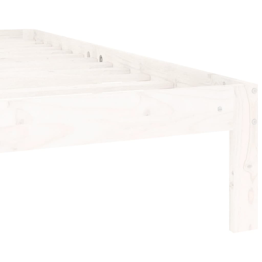 sengeramme 140x200 cm massivt fyrretræ hvid