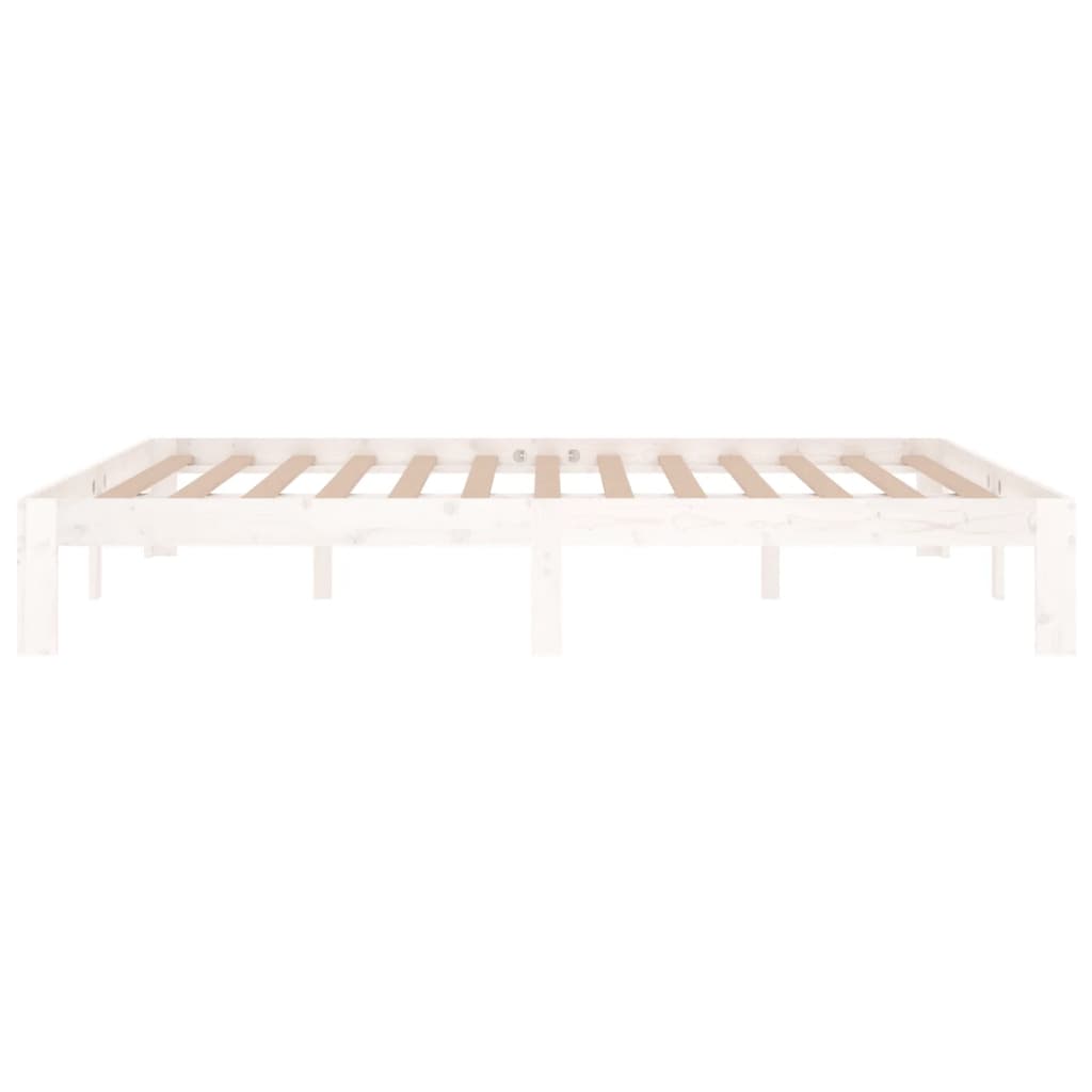 sengeramme 150x200 cm King Size massivt fyrretræ hvid