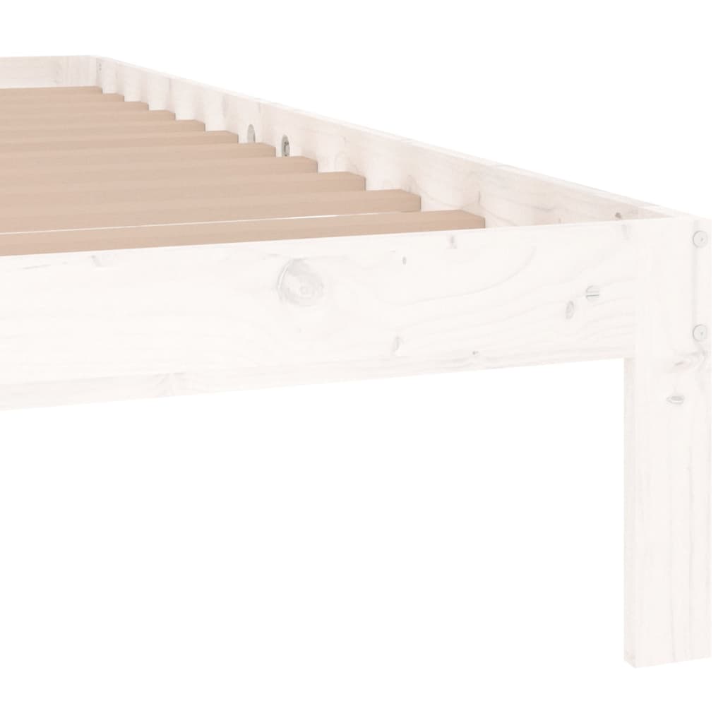 sengeramme 150x200 cm King Size massivt fyrretræ hvid