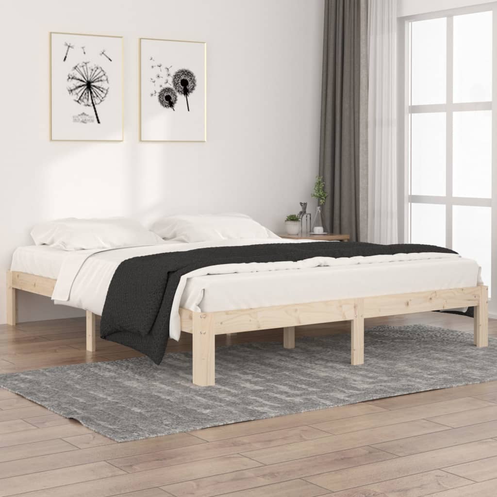 sengeramme 160x200 cm massivt fyrretræ