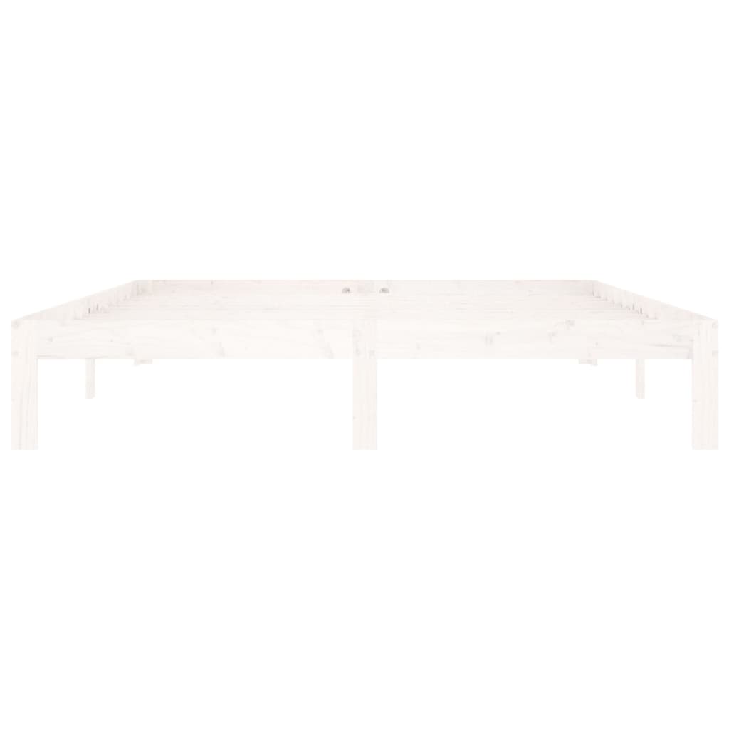 sengeramme 160x200 cm massivt fyrretræ hvid