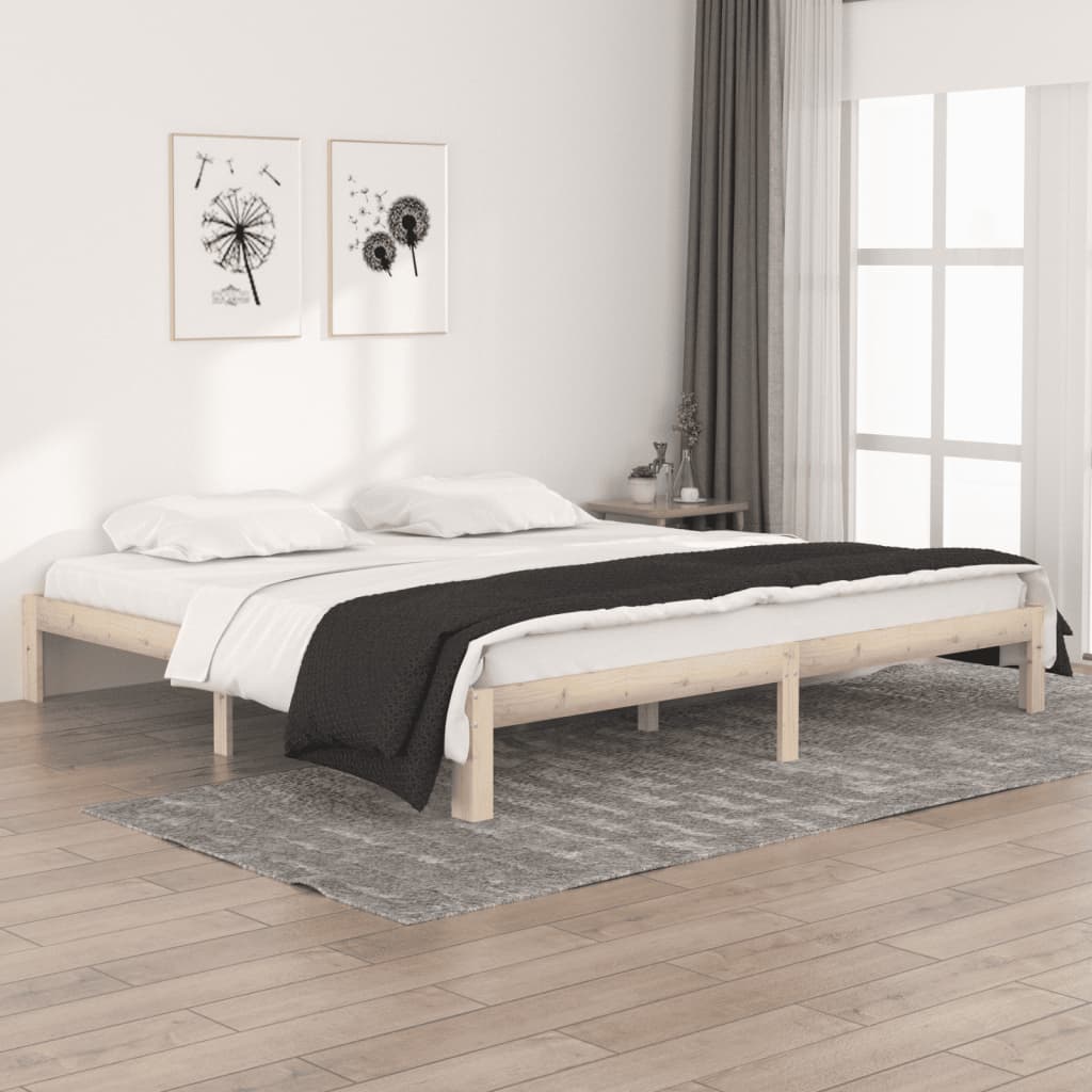 sengeramme 200x200 cm massivt fyrretræ