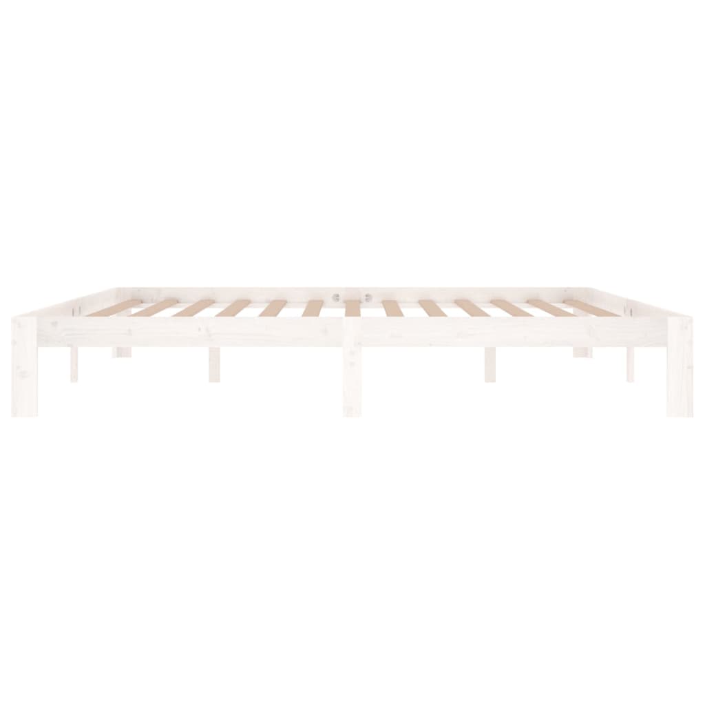 sengeramme 200x200 cm massivt fyrretræ hvid