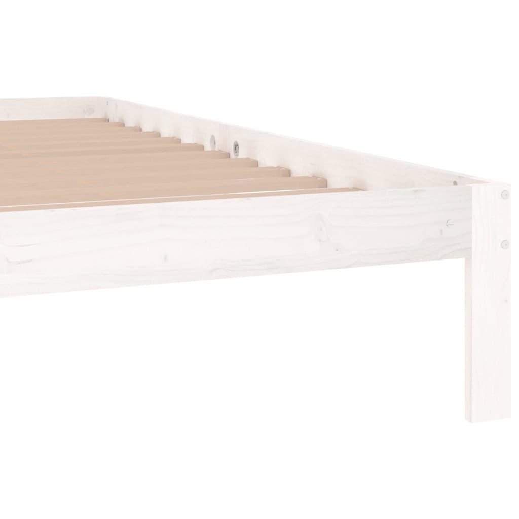 sengeramme 200x200 cm massivt fyrretræ hvid