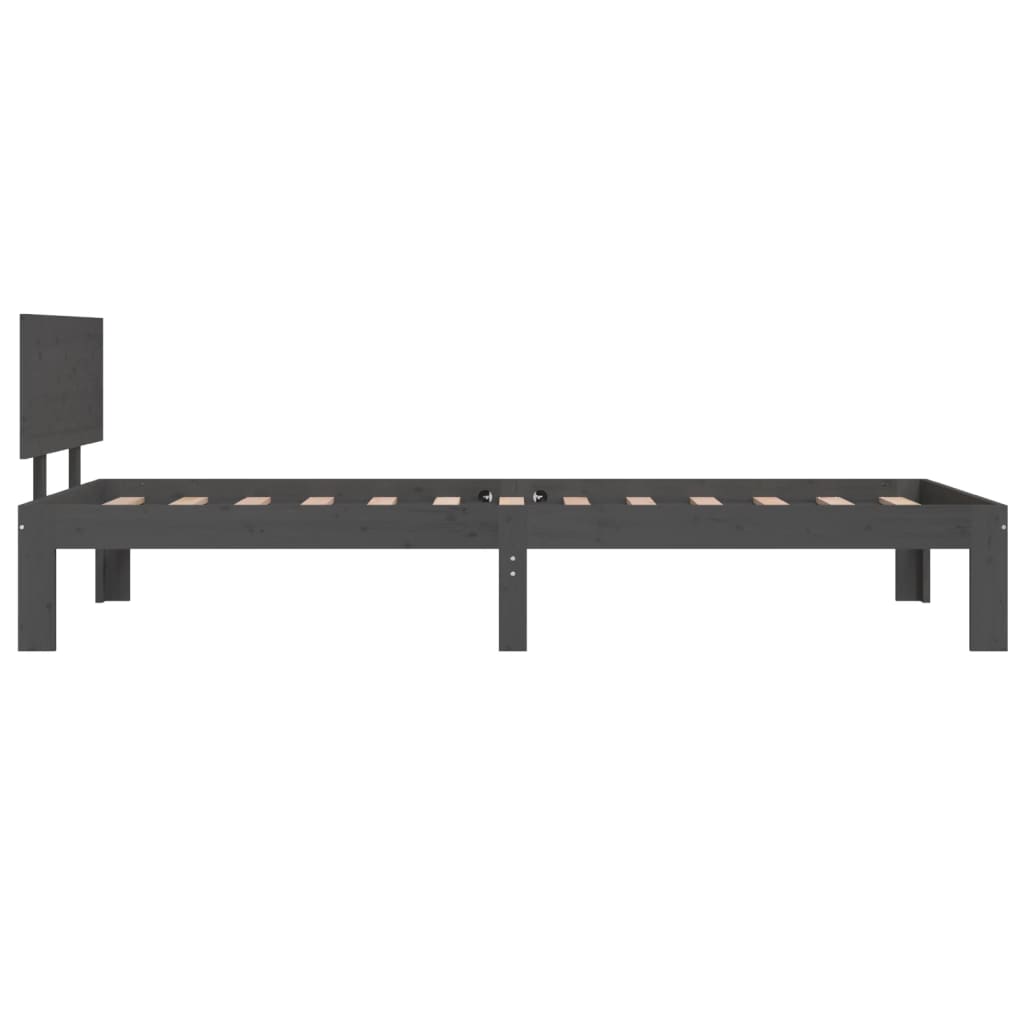 sengeramme 90x200 cm massivt fyrretræ grå