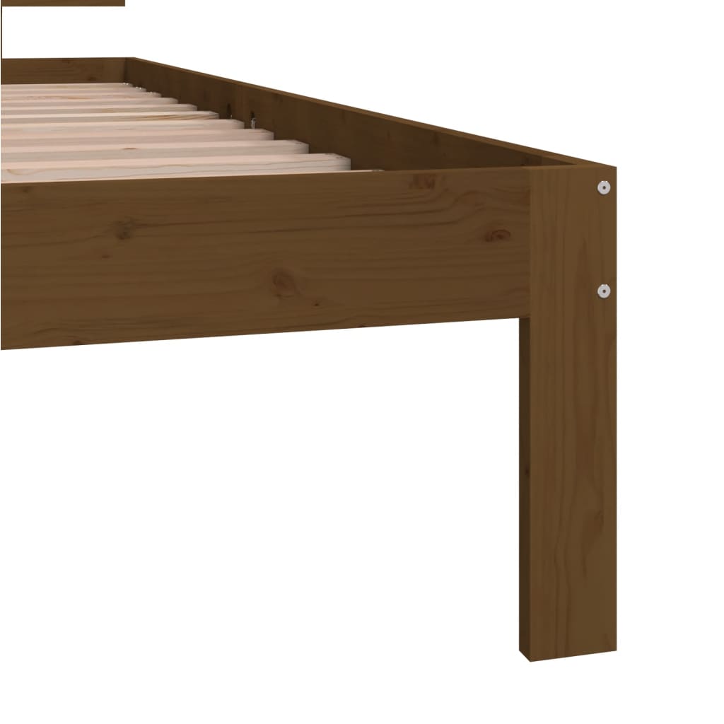 sengeramme 90x200 cm massivt fyrretræ gyldenbrun