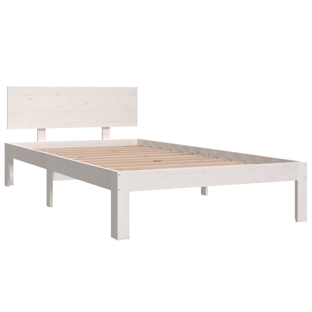 sengeramme 100x200 cm massivt fyrretræ hvid