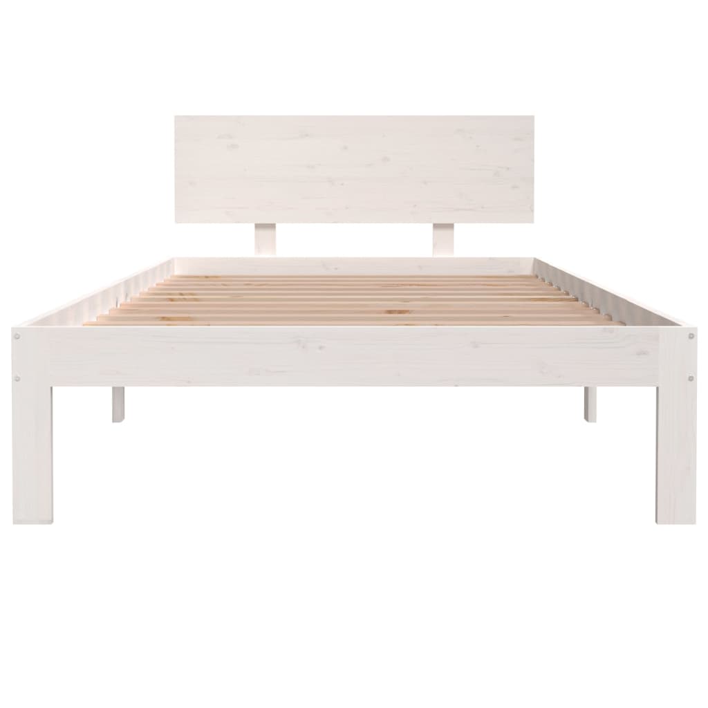 sengeramme 100x200 cm massivt fyrretræ hvid