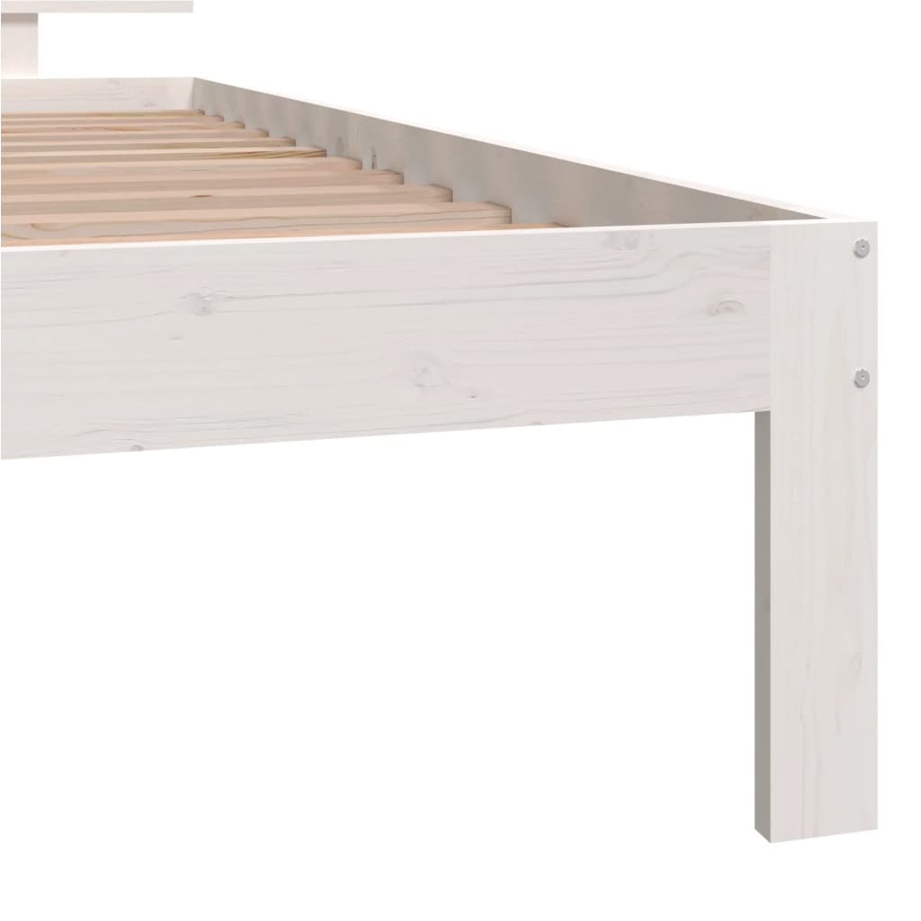 sengeramme 100x200 cm massivt fyrretræ hvid