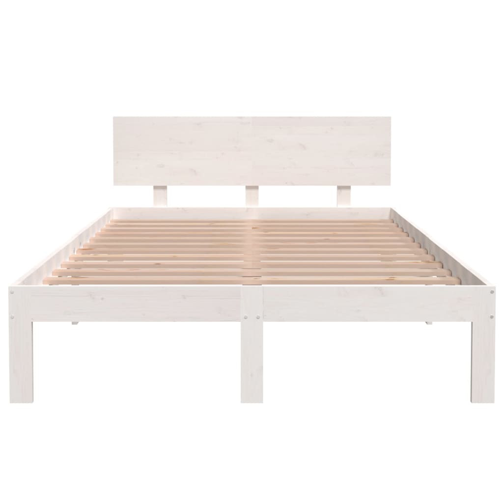 sengeramme 120x200 cm massivt fyrretræ hvid