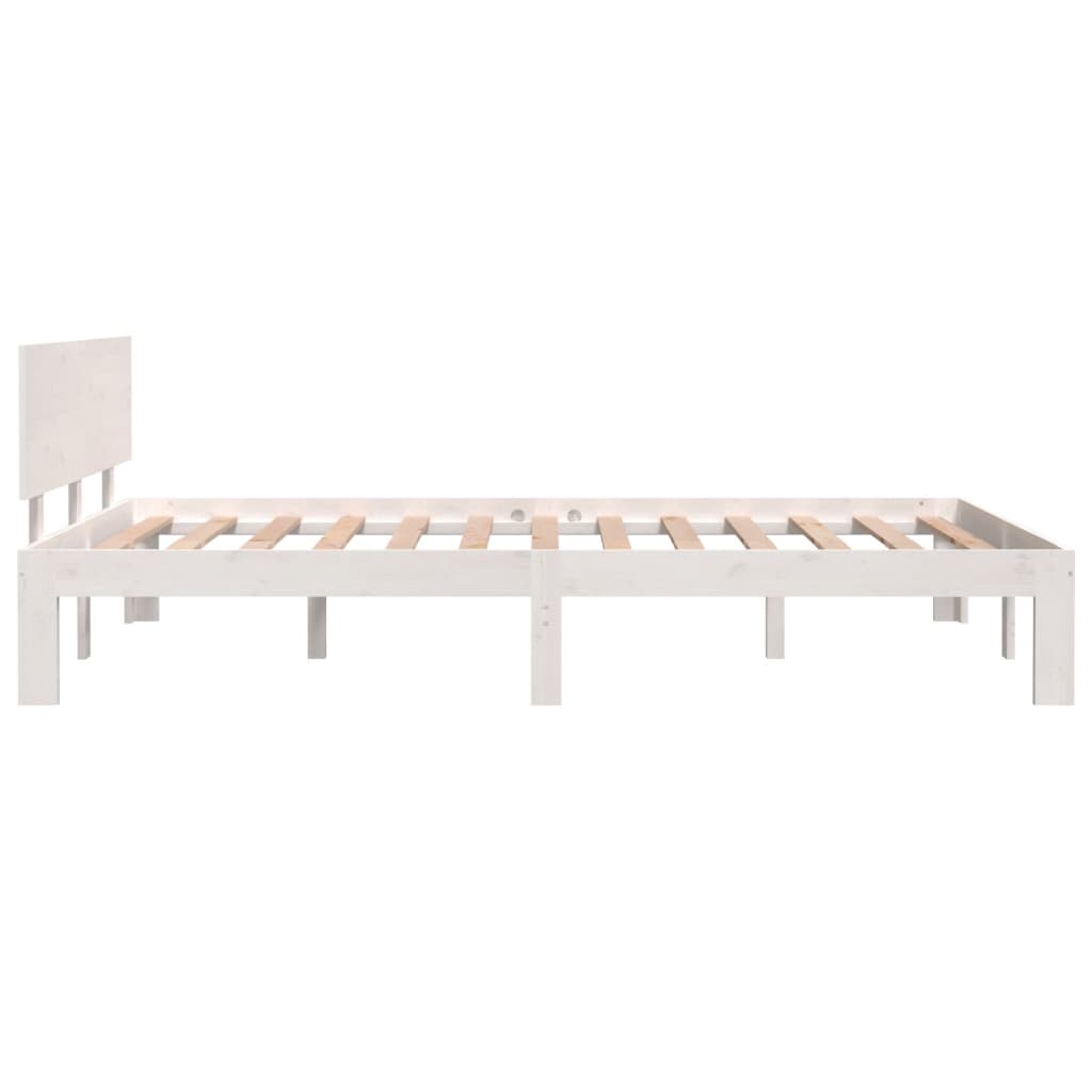sengeramme 120x200 cm massivt fyrretræ hvid