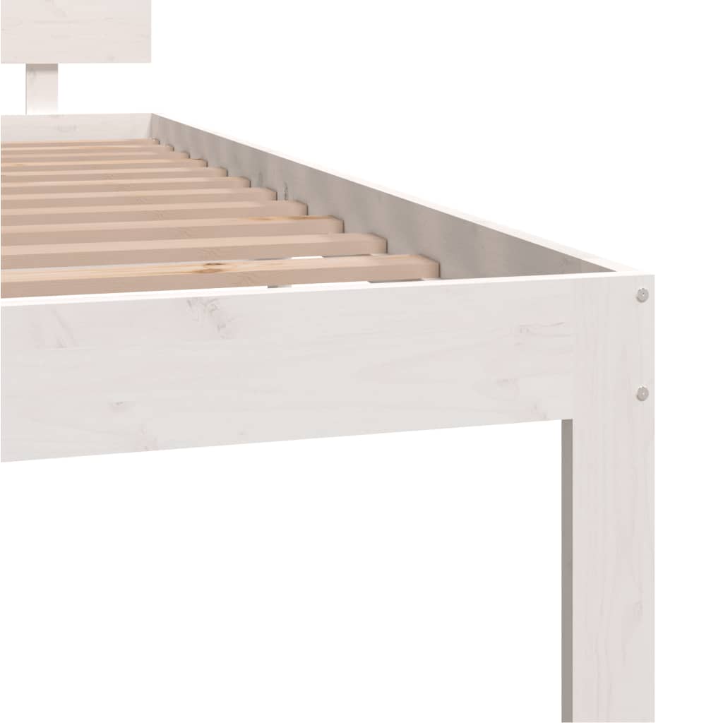 sengeramme 120x200 cm massivt fyrretræ hvid