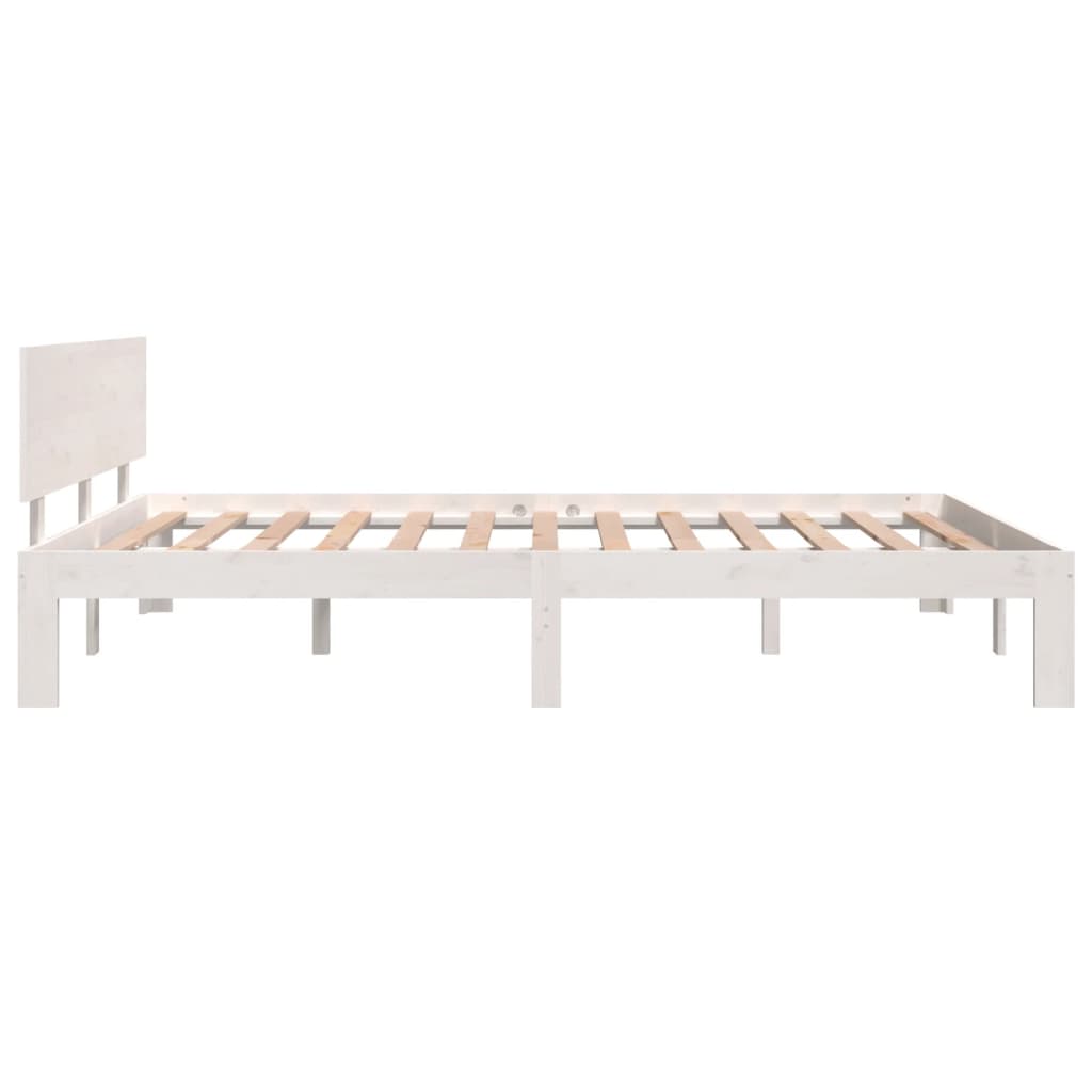 sengeramme 140x200 cm massivt fyrretræ hvid