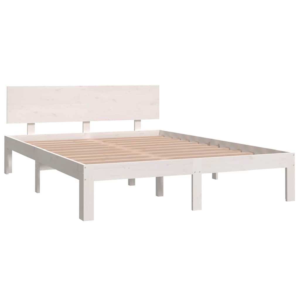 sengeramme 150x200 cm King Size massivt fyrretræ hvid