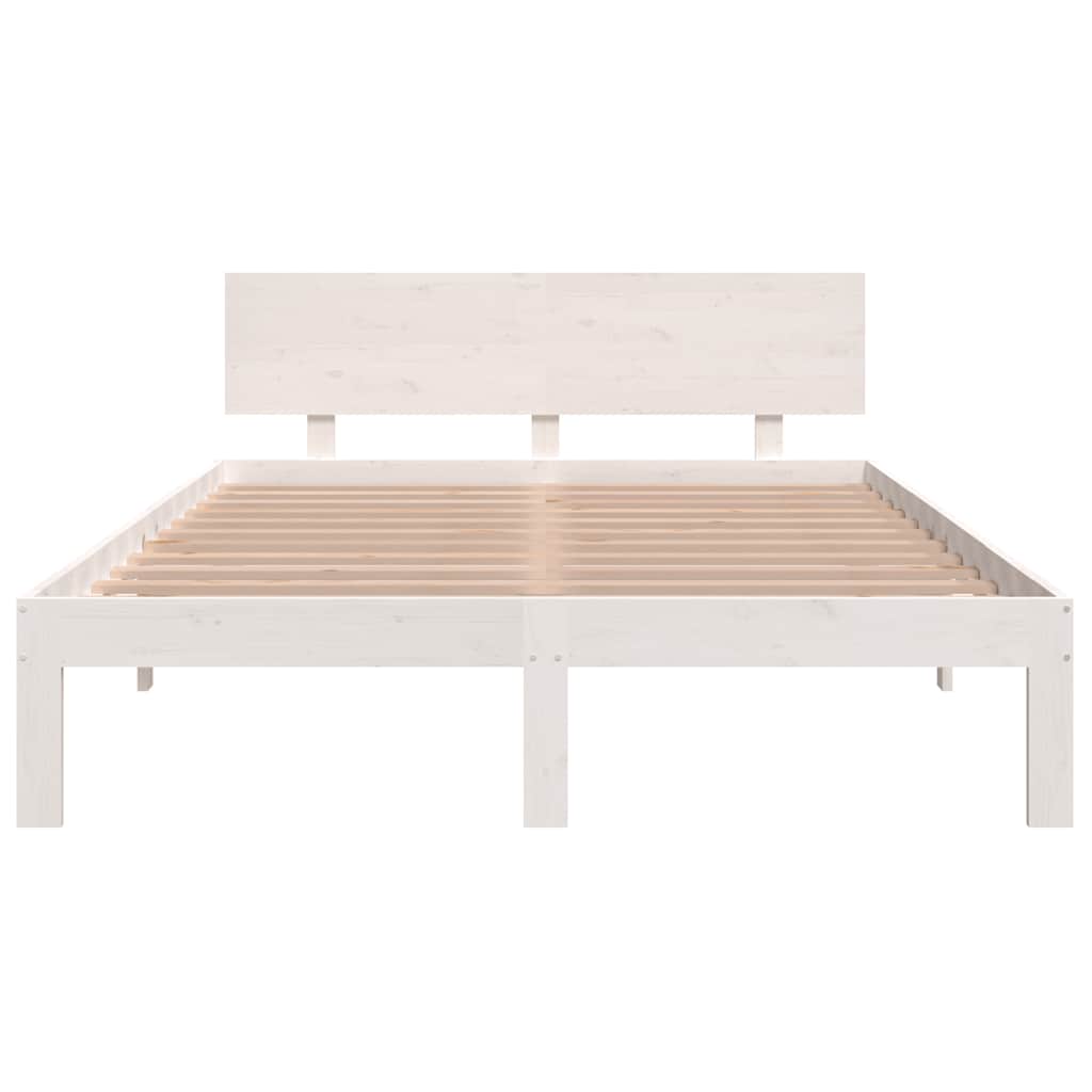 sengeramme 150x200 cm King Size massivt fyrretræ hvid
