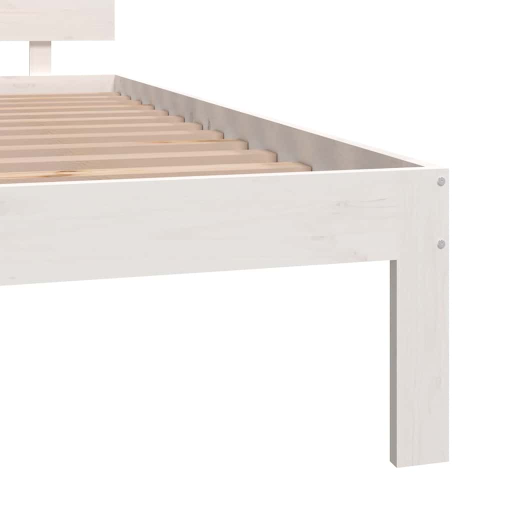 sengeramme 200x200 cm massivt fyrretræ hvid