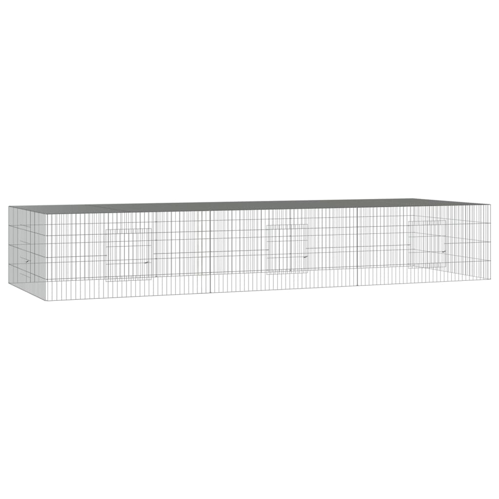 3-panels kaninbur 325x109x54 cm galvaniseret jern