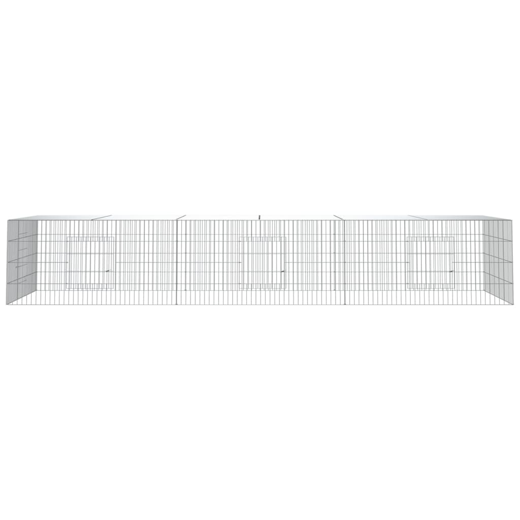 3-panels kaninbur 325x109x54 cm galvaniseret jern
