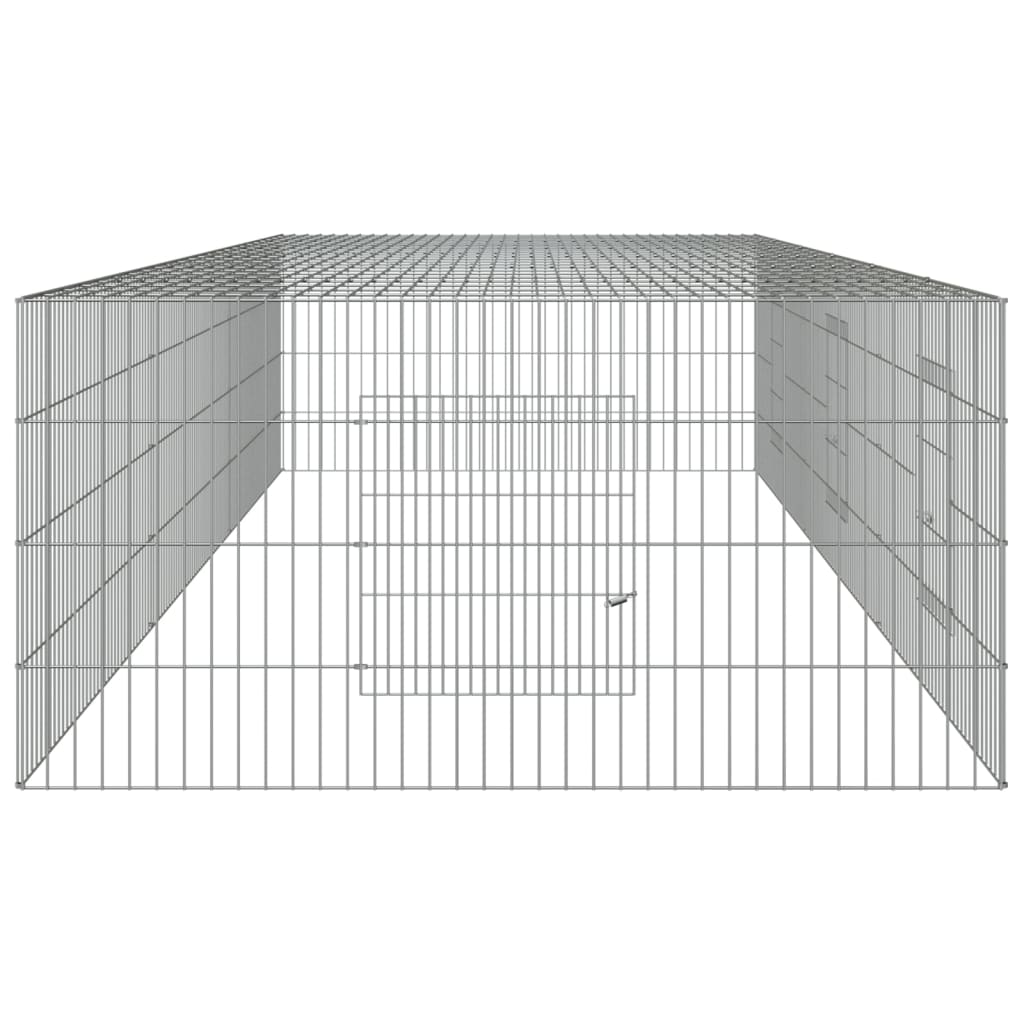 3-panels kaninbur 325x109x54 cm galvaniseret jern