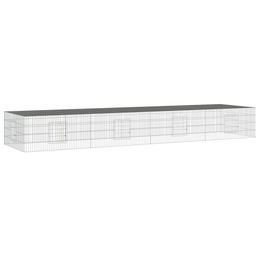 4-panels kaninbur 433x109x54 cm galvaniseret jern