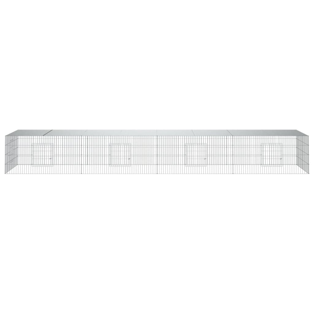 4-panels kaninbur 433x109x54 cm galvaniseret jern