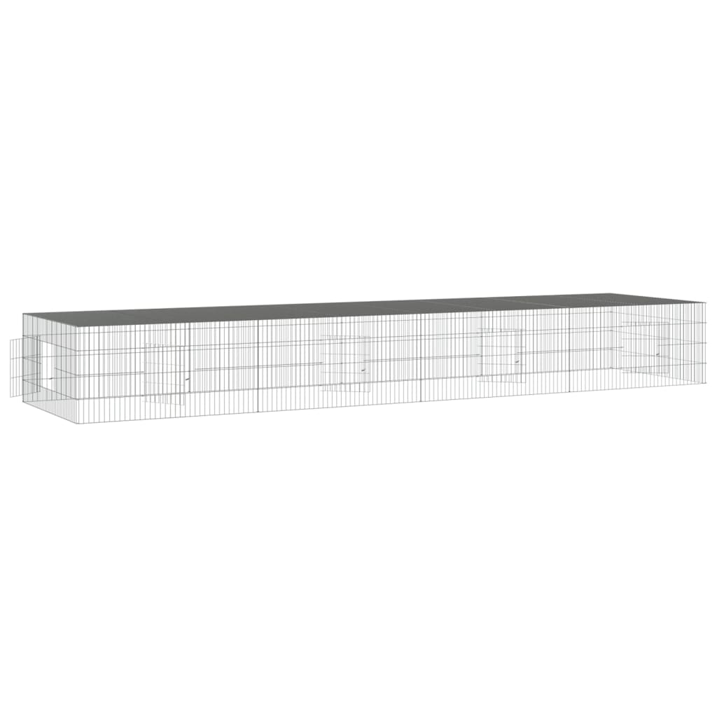 4-panels kaninbur 433x109x54 cm galvaniseret jern