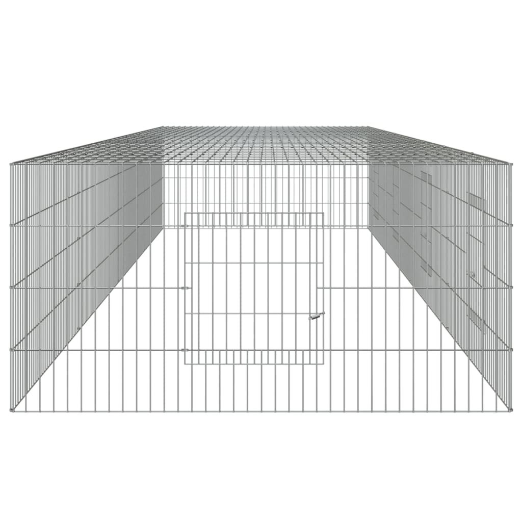 4-panels kaninbur 433x109x54 cm galvaniseret jern