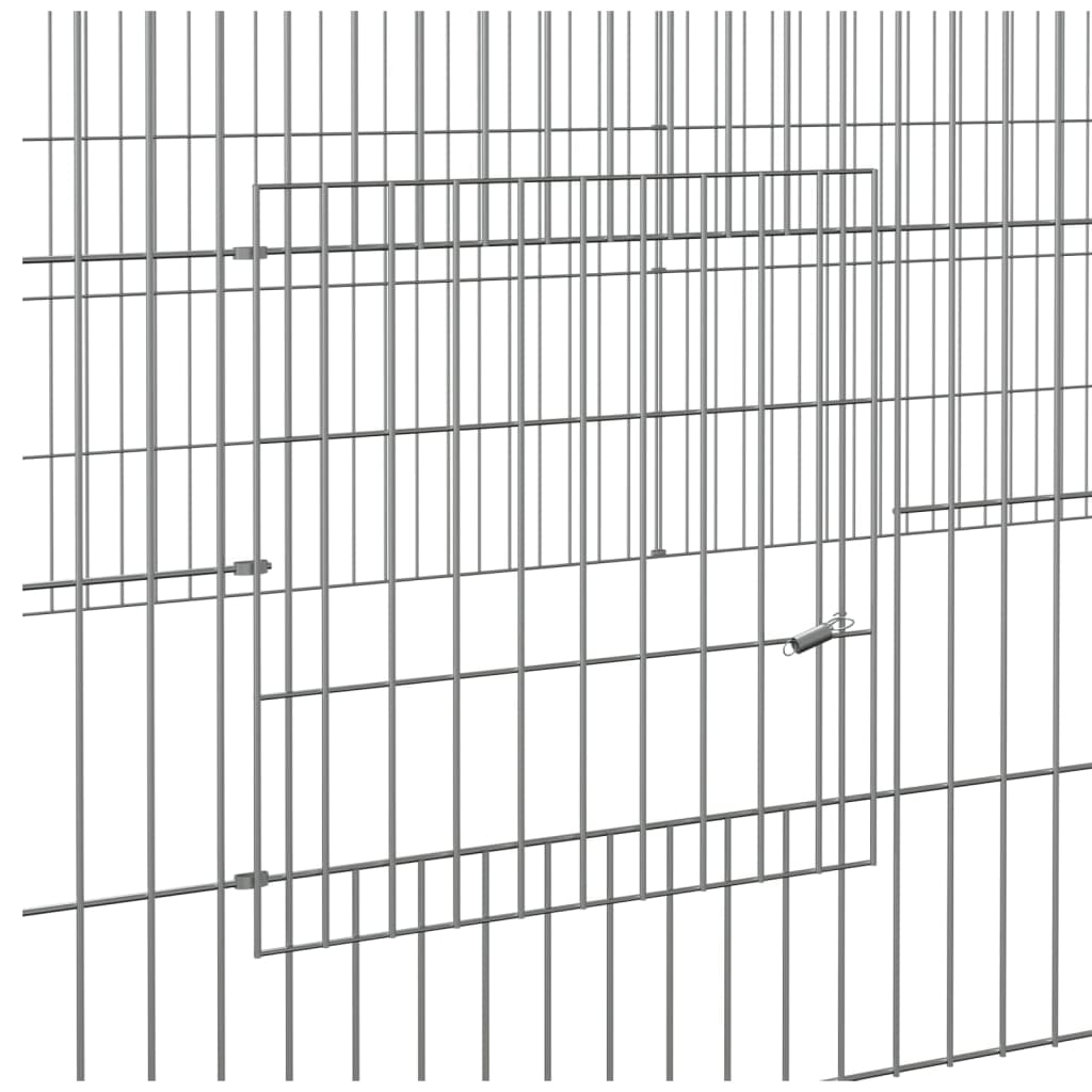 4-panels kaninbur 433x109x54 cm galvaniseret jern