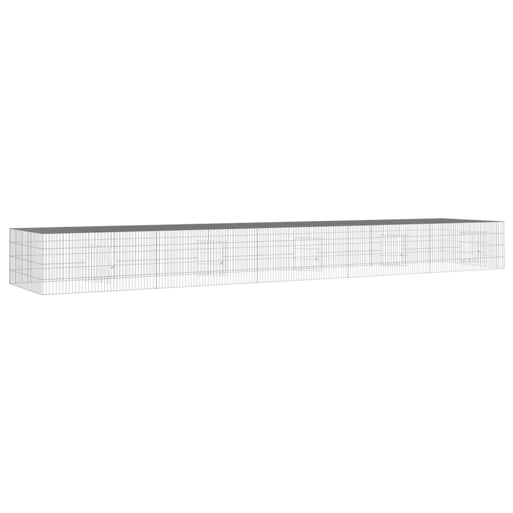 5-panels kaninbur 541x109x54 cm galvaniseret jern
