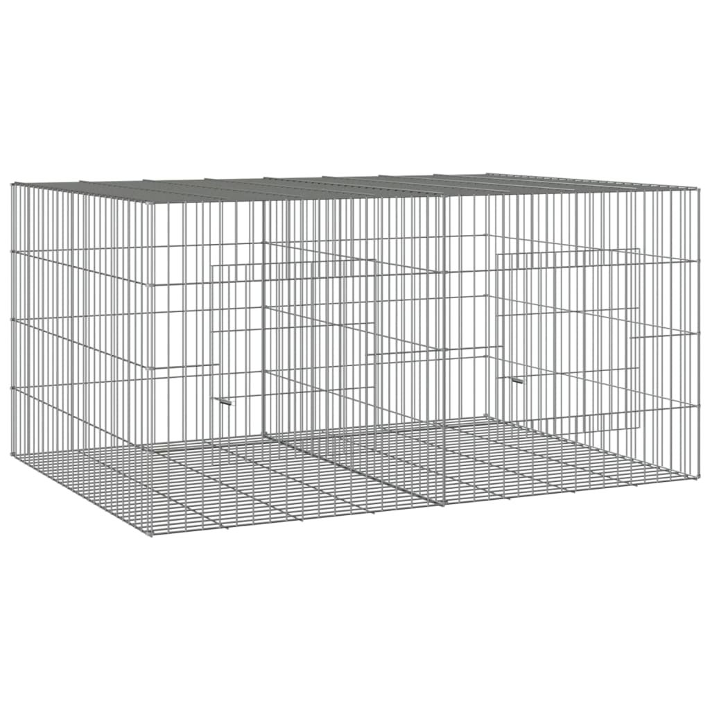 2-panels kaninbur 110x79x54 cm galvaniseret jern