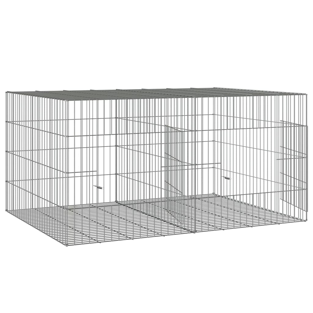 2-panels kaninbur 110x79x54 cm galvaniseret jern