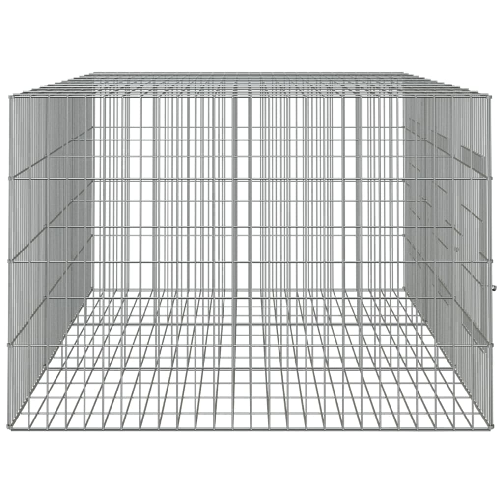 3-panels kaninbur 163x79x54 cm galvaniseret jern