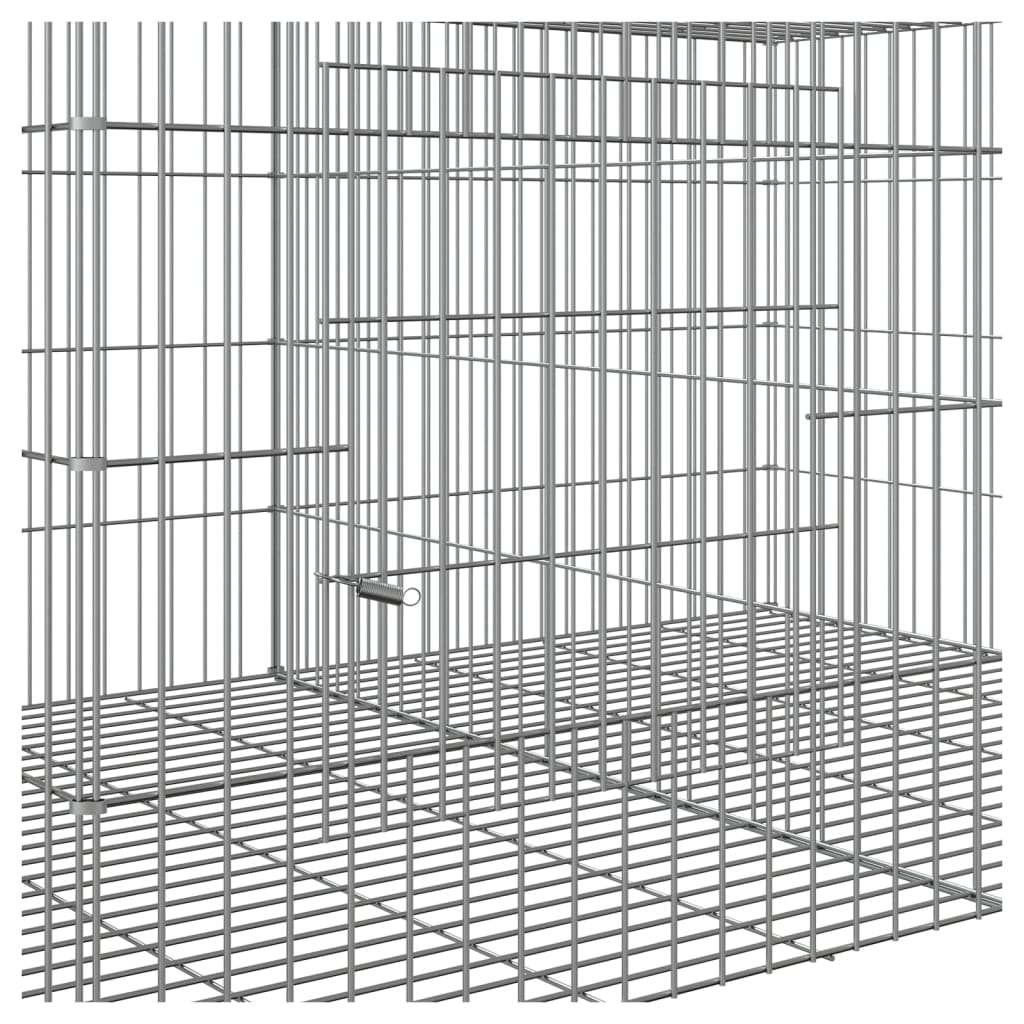 3-panels kaninbur 163x79x54 cm galvaniseret jern