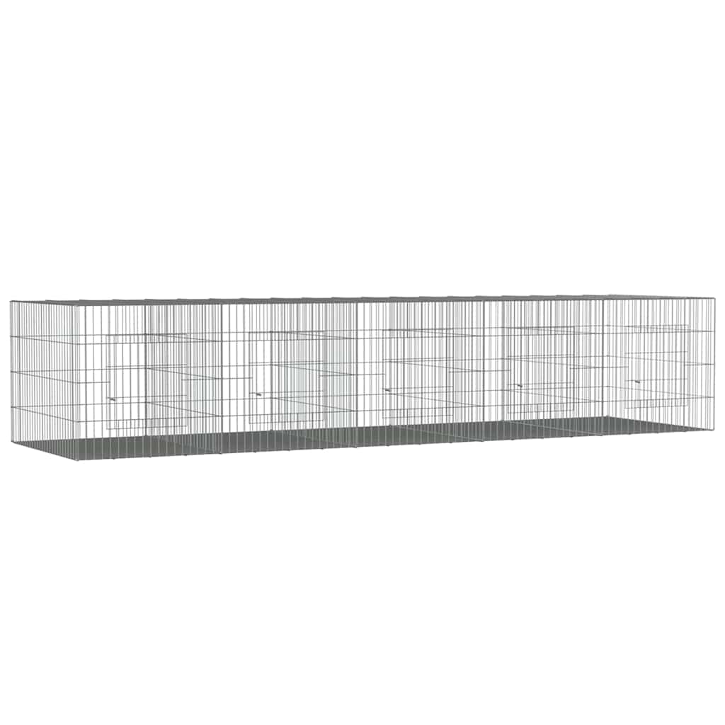 5-panels kaninbur 273x79x54 cm galvaniseret jern