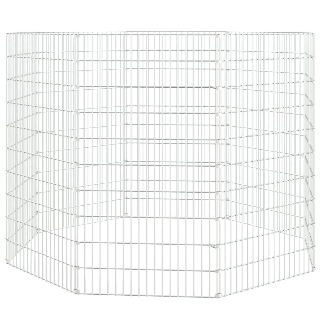 indhegning til fritgående dyr med 8 paneler, 54x100 cm, galvaniseret jern