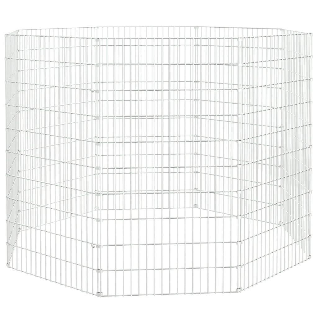 indhegning til fritgående dyr med 8 paneler, 54x100 cm, galvaniseret jern