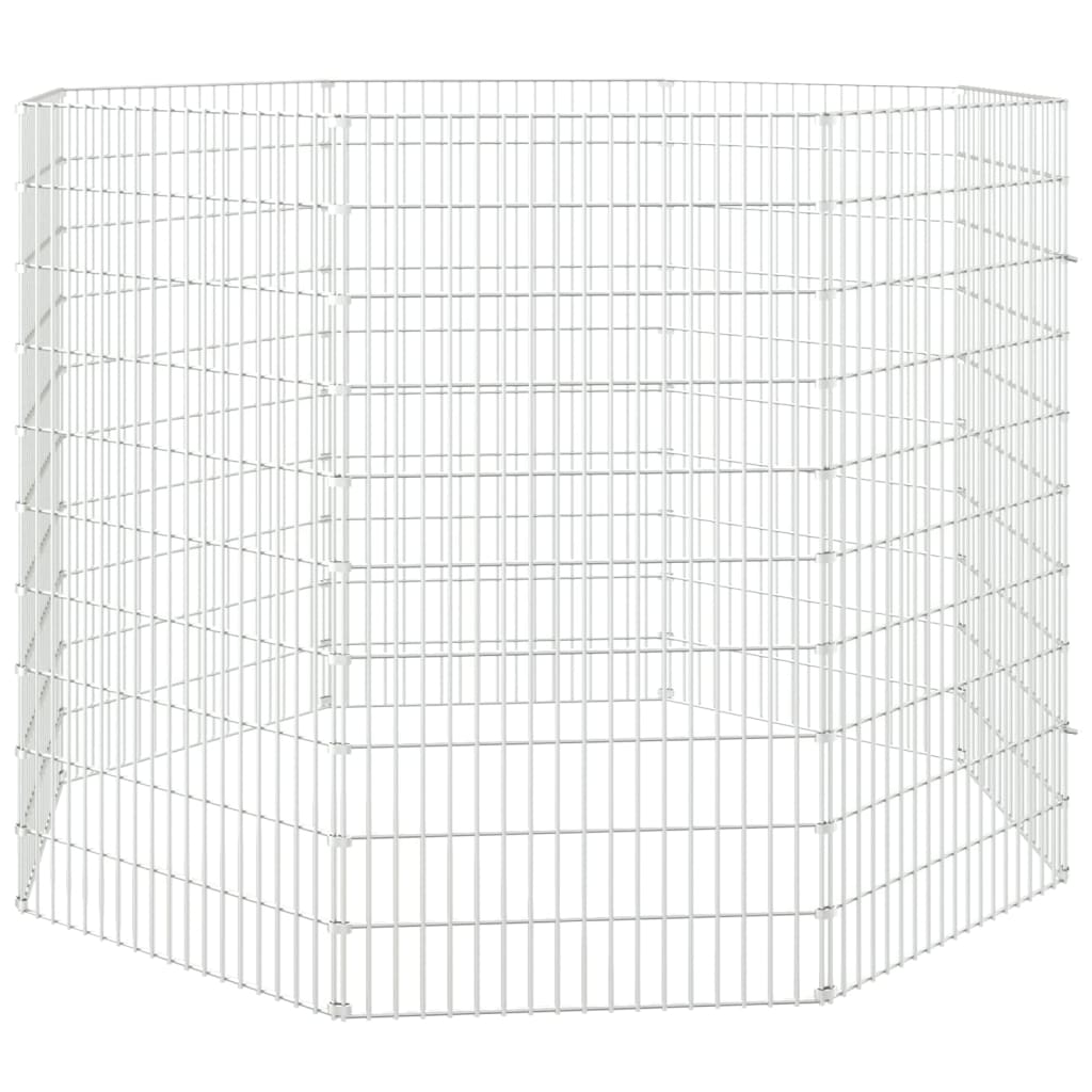 indhegning til fritgående dyr med 8 paneler, 54x100 cm, galvaniseret jern